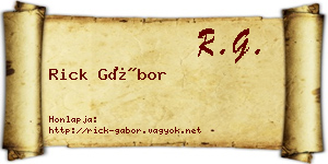 Rick Gábor névjegykártya