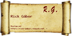 Rick Gábor névjegykártya